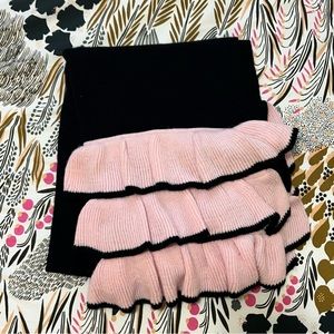 Heavy knit pink ruffle wrap